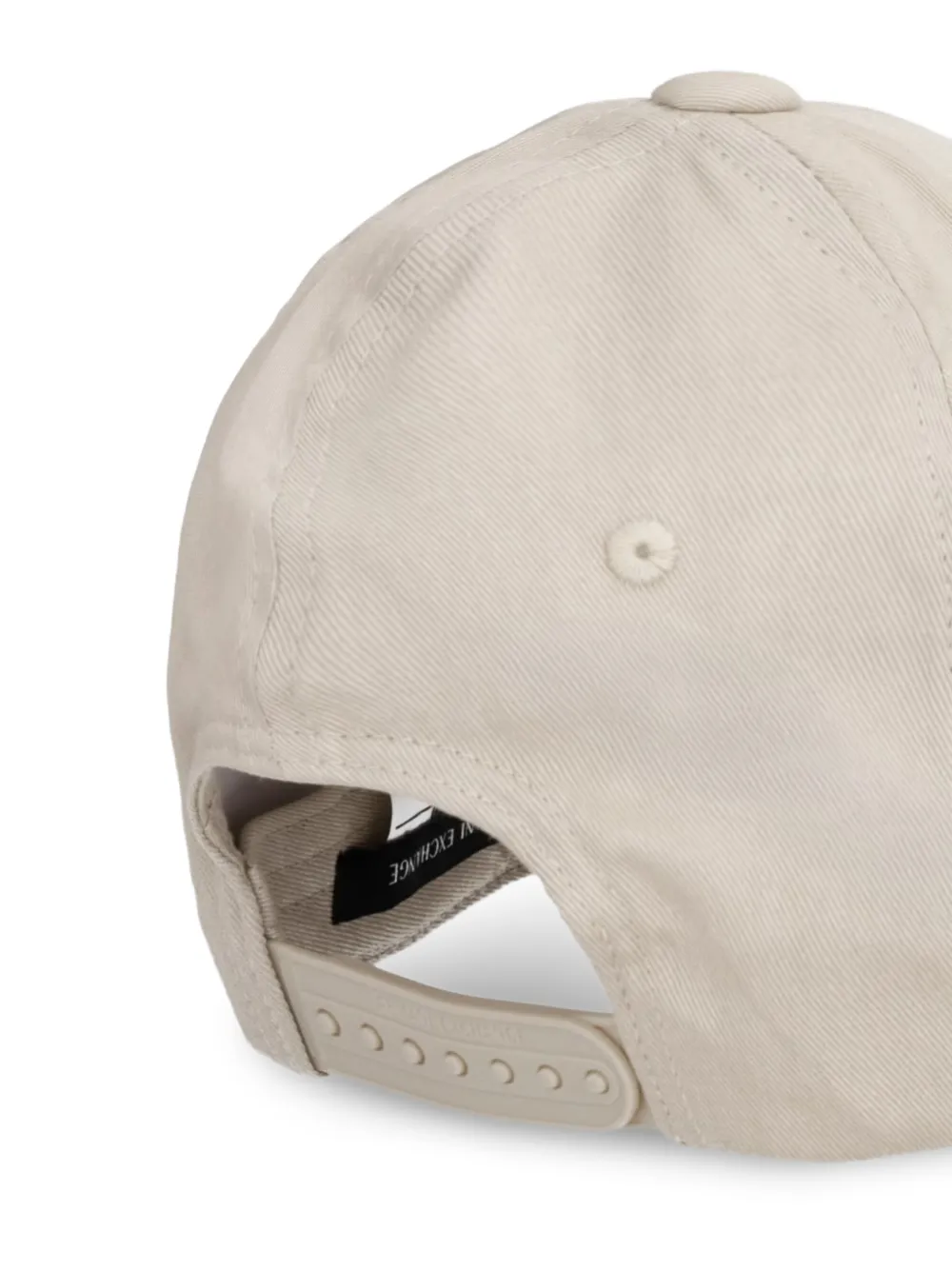Armani Exchange Honkbalpet verfraaid met stras en logoprint Beige