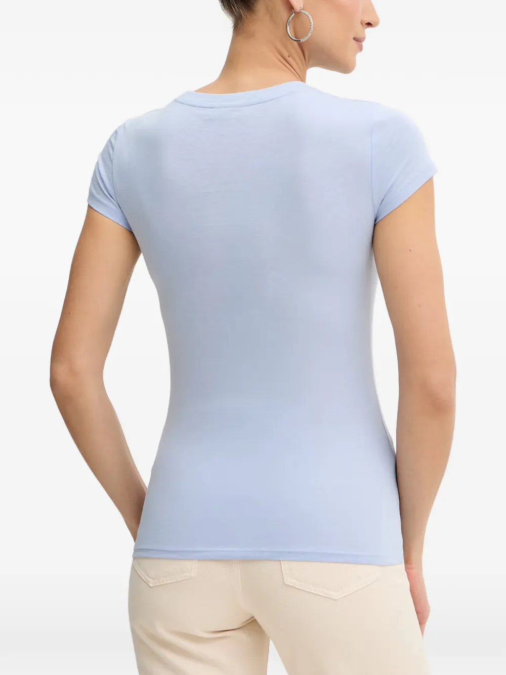 Armani Exchange T-shirt met pailletten Blauw