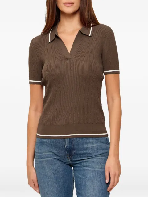 Armani Exchange cable-knit short-sleeve sweater