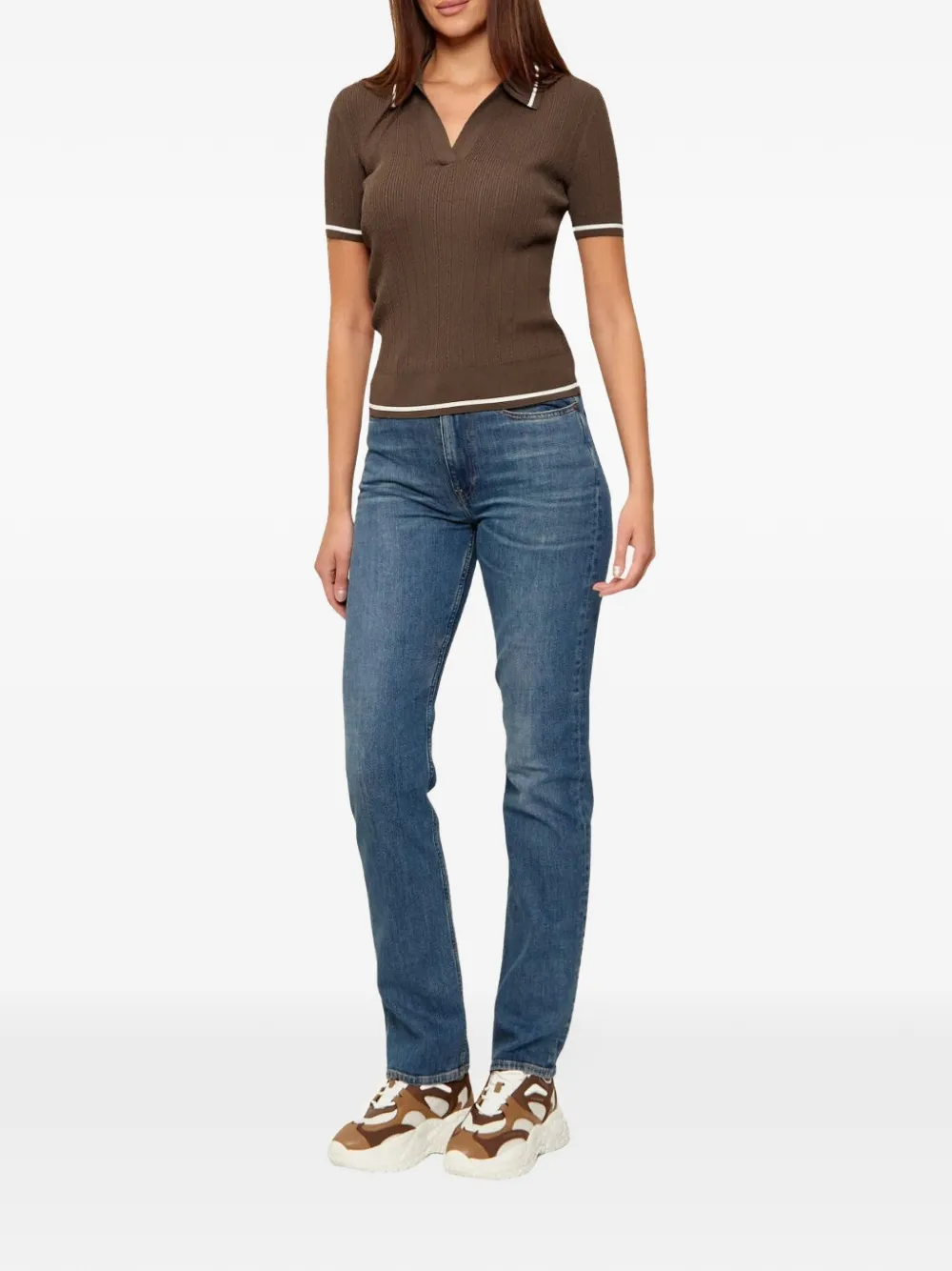  Armani Exchange Maglione A Maniche Corte - Marrone 