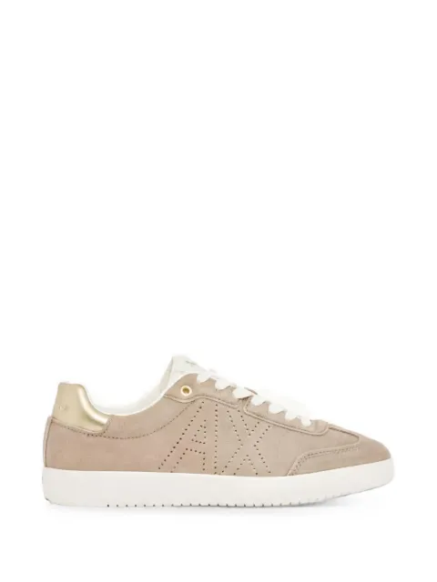 Armani Exchange perforated-logo leather sneakers