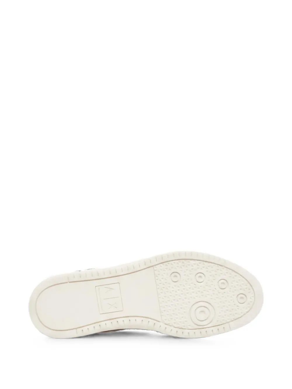 Armani Exchange perforated-logo leather sneakers Beige