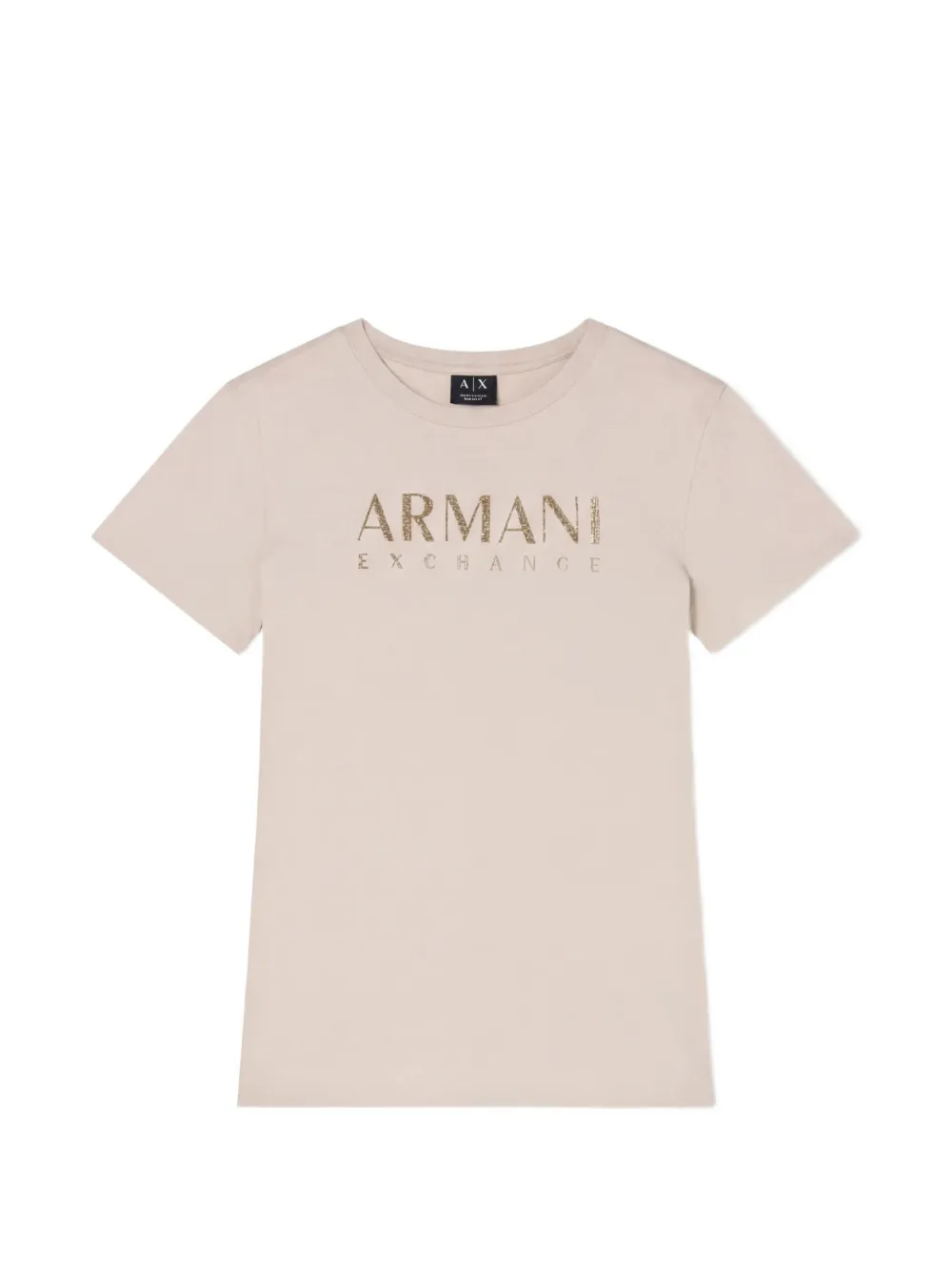 Armani Exchange rhinestone-logo T-shirt - Toni neutri