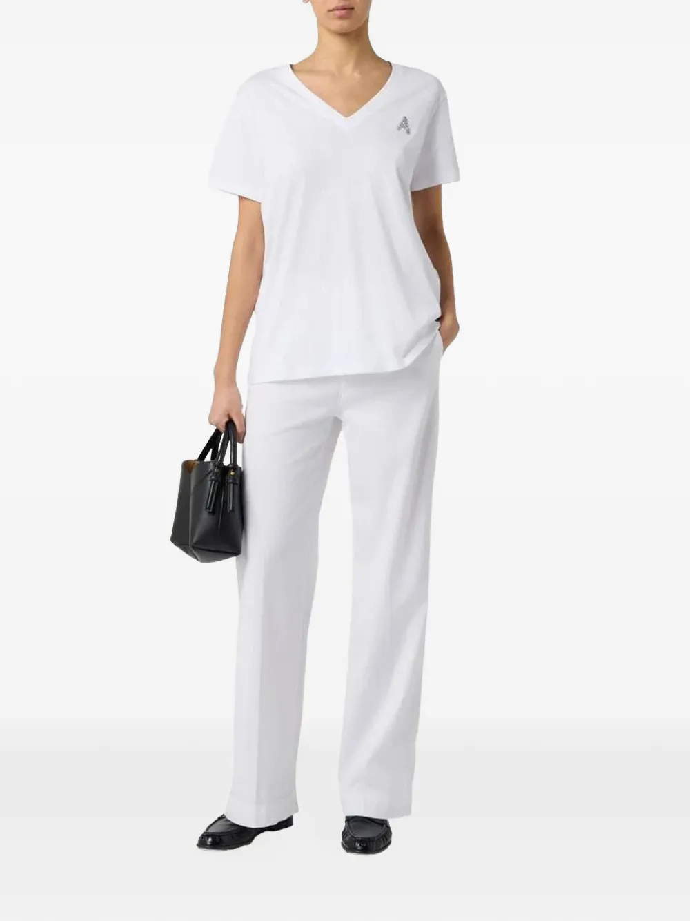 Armani Exchange T-shirt verfraaid met stras Wit