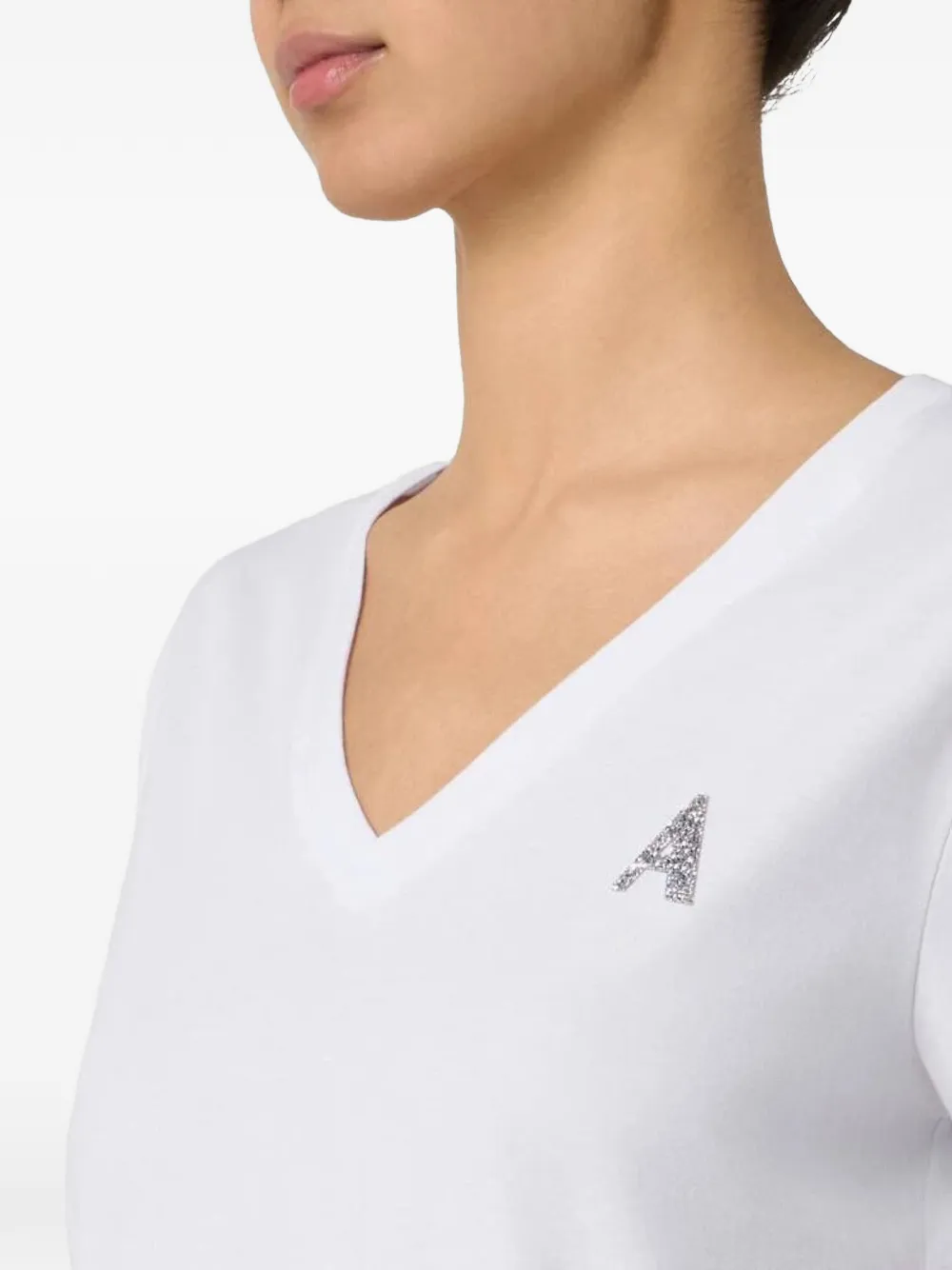 Armani Exchange T-shirt verfraaid met stras Wit