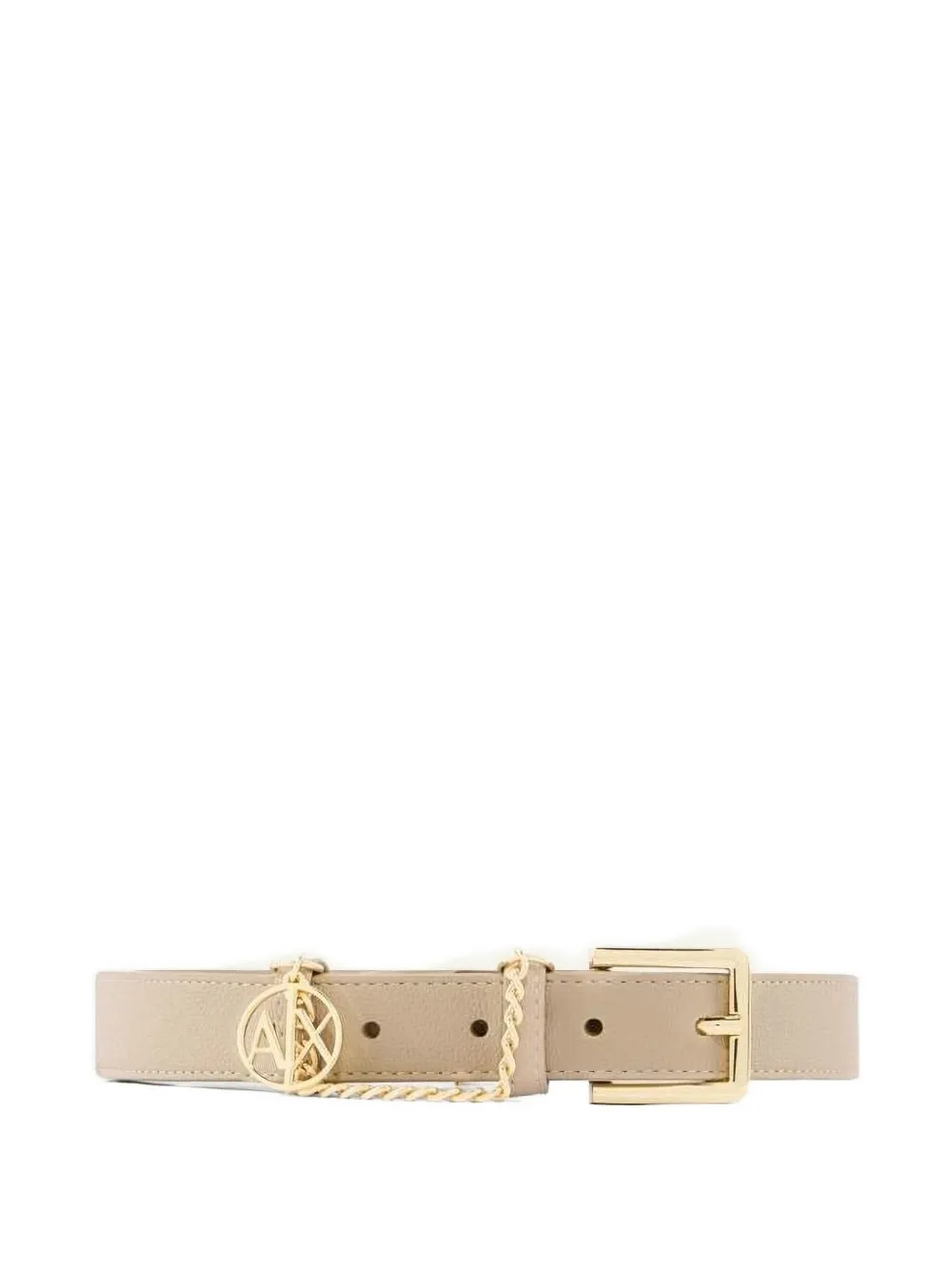 Armani Exchange chain-detail logo-charm belt - Toni neutri