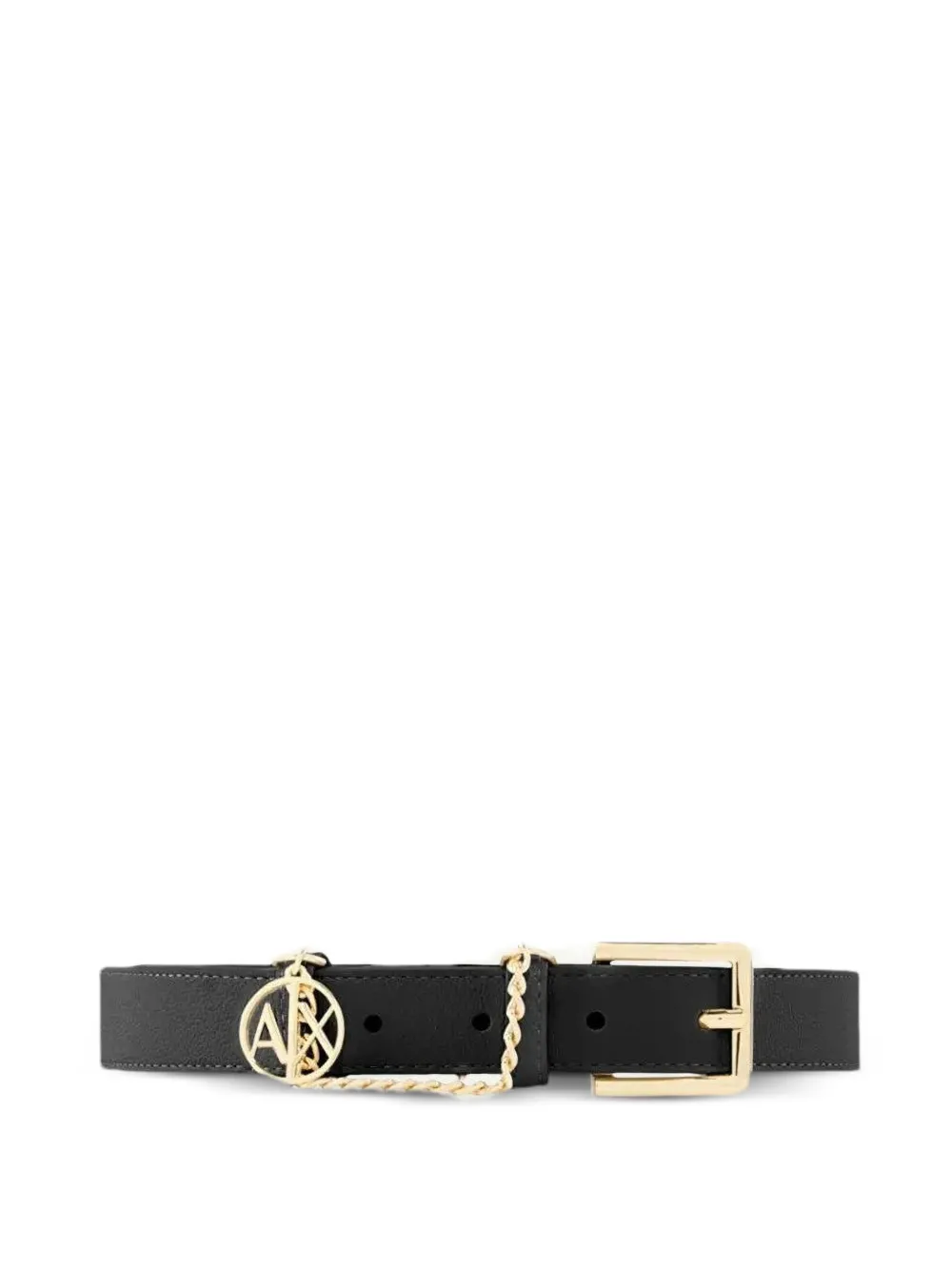 Armani Exchange Riem met kettingdetail en logobedel Zwart