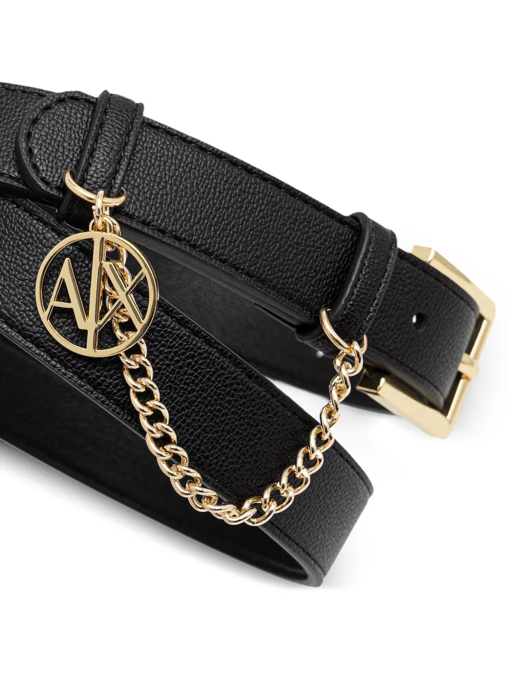 Armani Exchange Riem met kettingdetail en logobedel Zwart