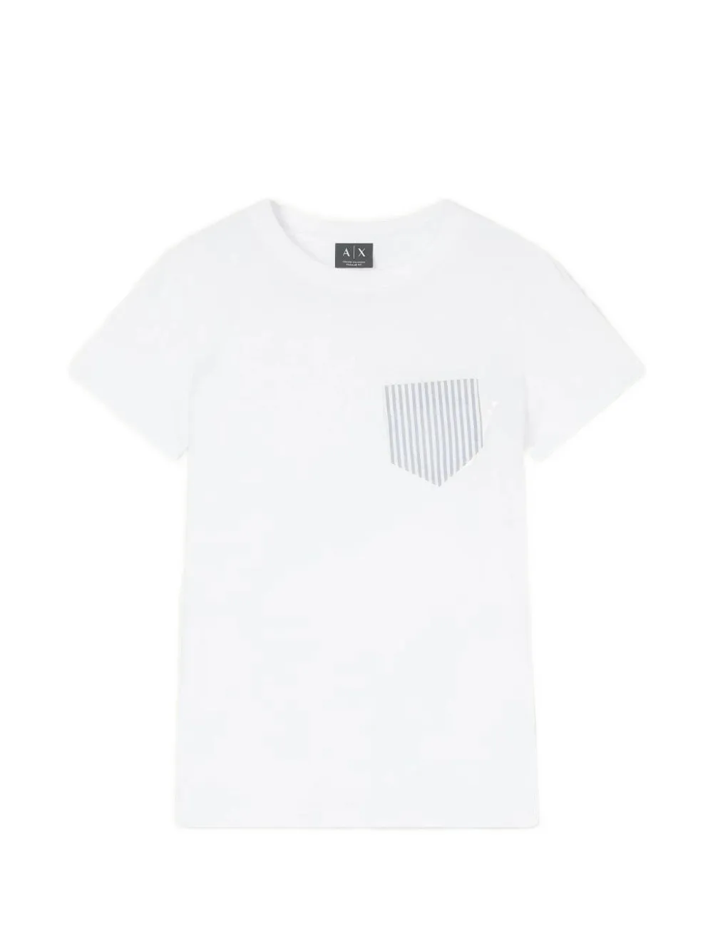 Armani Exchange striped-pocket T-shirt - Bianco