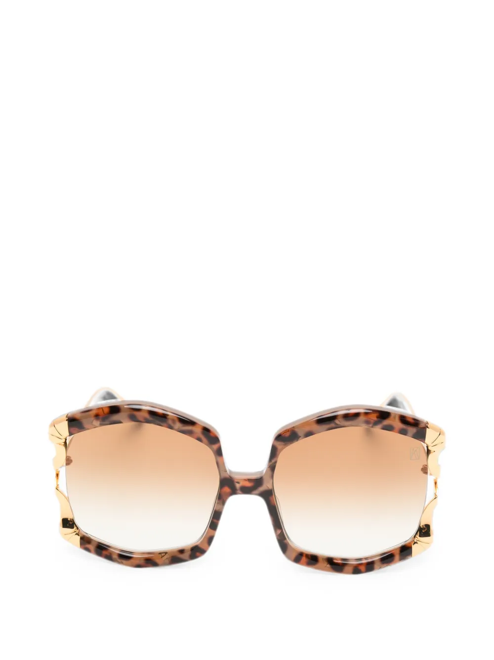 ANNA-KARIN KARLSSON La Vie En Rose geometric-frame sunglasses - Braun