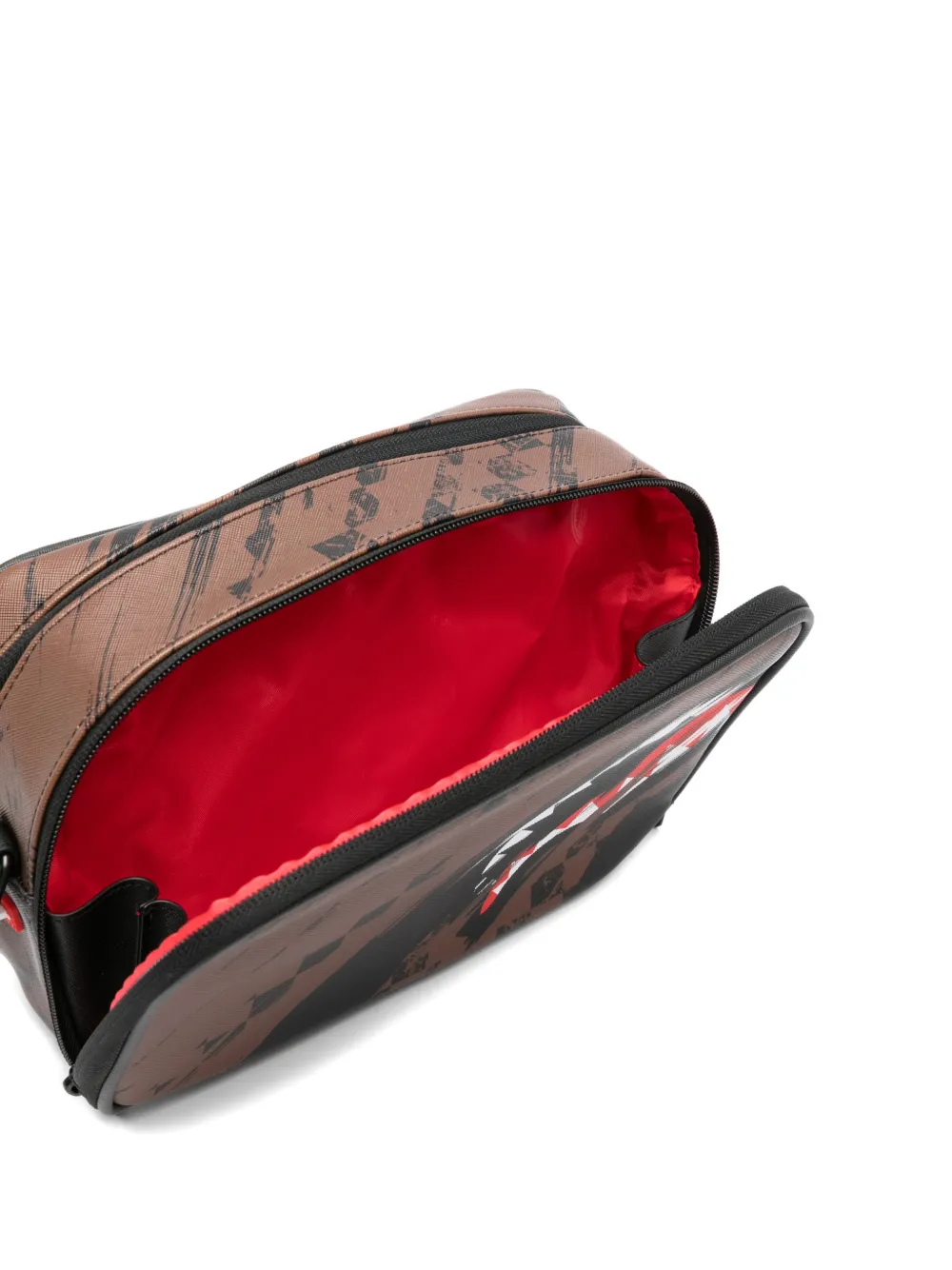 Sprayground Shark Mouth geruite clutch Bruin