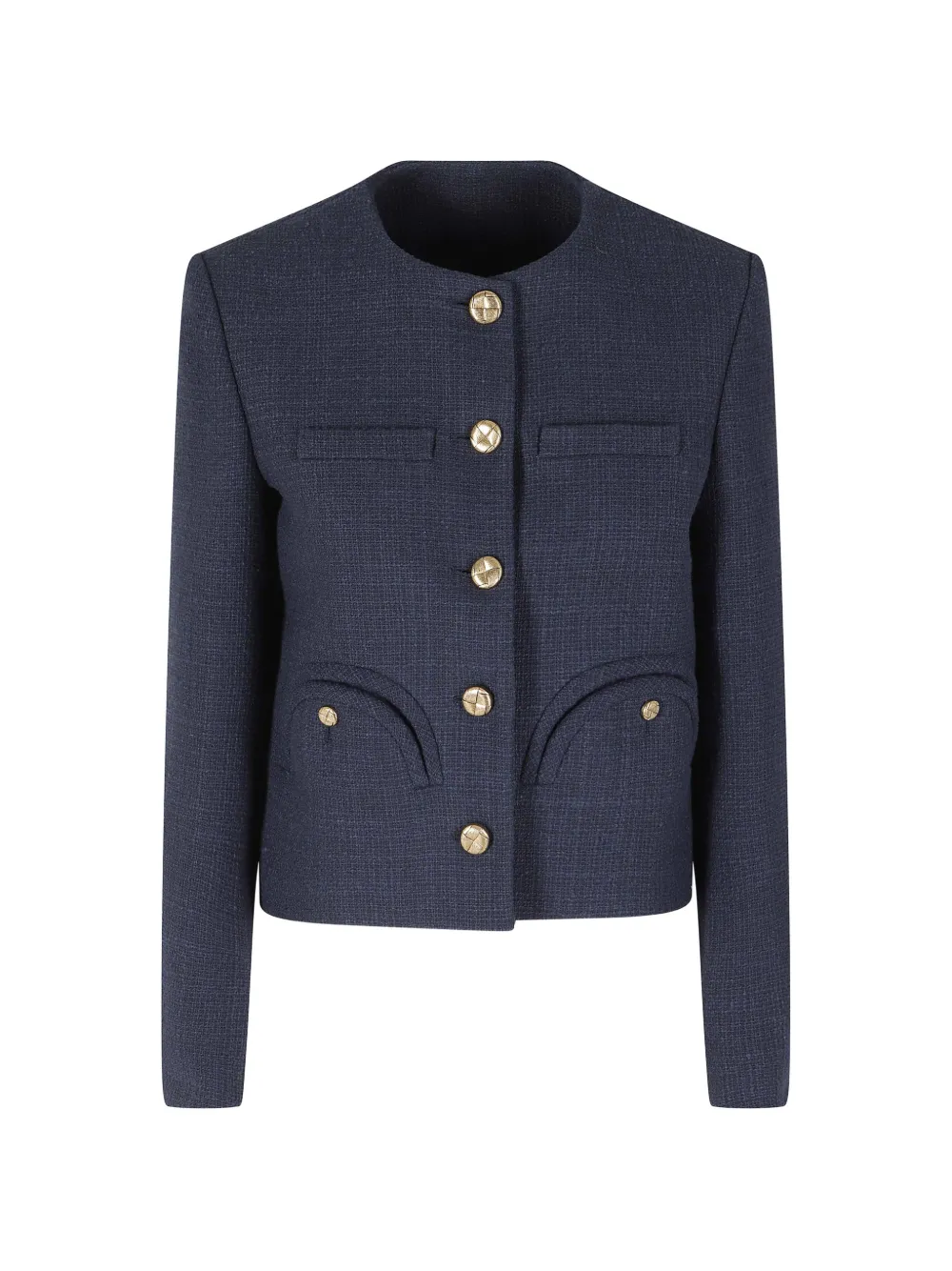 Blazé Milano Missy smiley-pocket tweed jacket - Blu