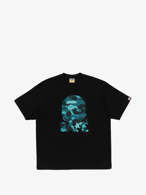 A BATHING APE® camo-print logo-print T-shirt