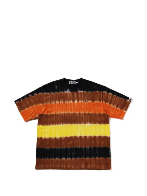 A BATHING APE® tie-dye logo-patch T-shirt
