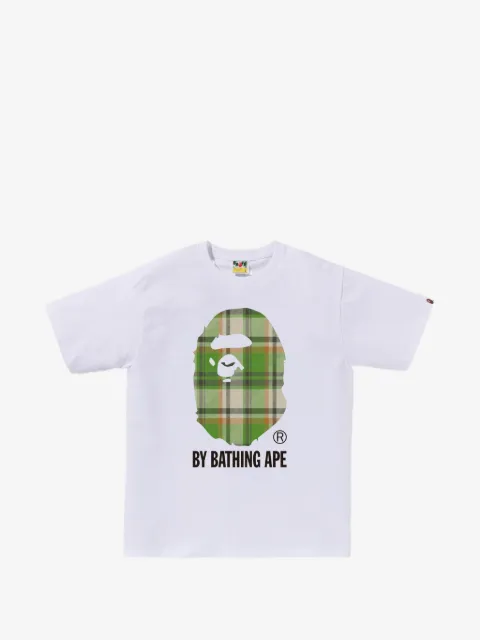 A BATHING APE® 에이프 헤드 체크 프린트 티셔츠