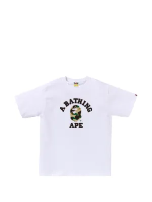 A BATHING APE® Ape Head glitter-effect T-shirt | White | FARFETCH