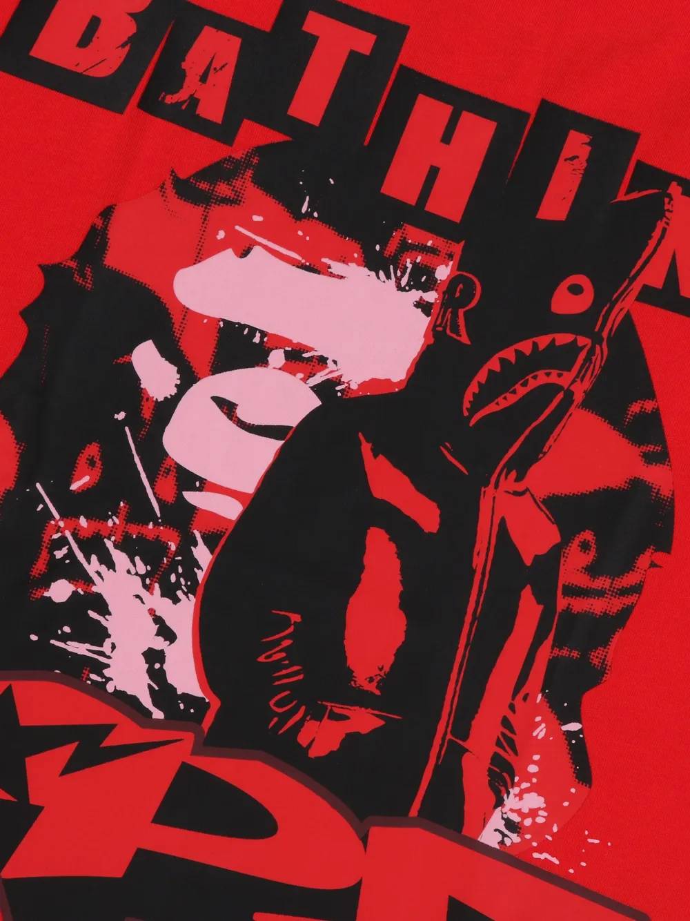 A BATHING APE Katoenen T-shirt met grafische print Rood