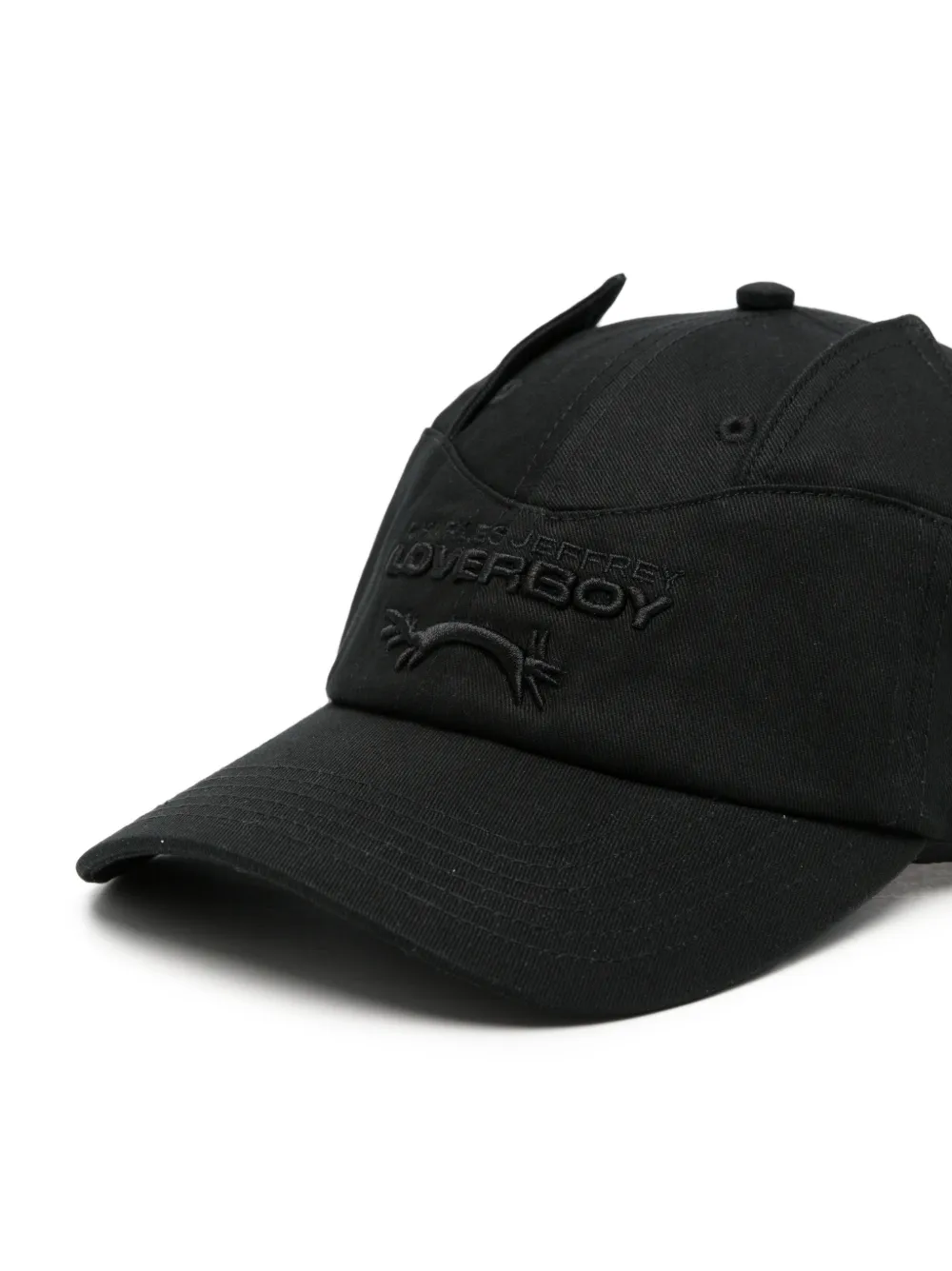 Charles Jeffrey Loverboy Honkbalpet met geborduurd logo en oor-detail Zwart