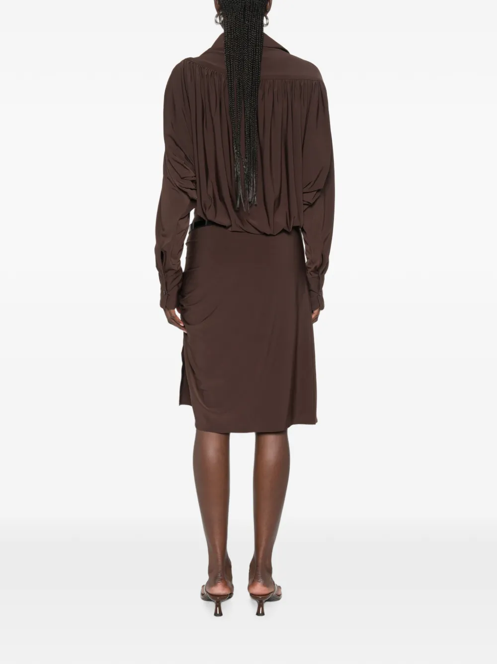 Coperni Midi-blousejurk Bruin
