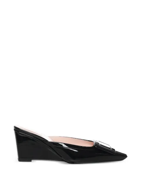 Roger Vivier 60mm Belle Vivier buckle-detail wedge heeled mules