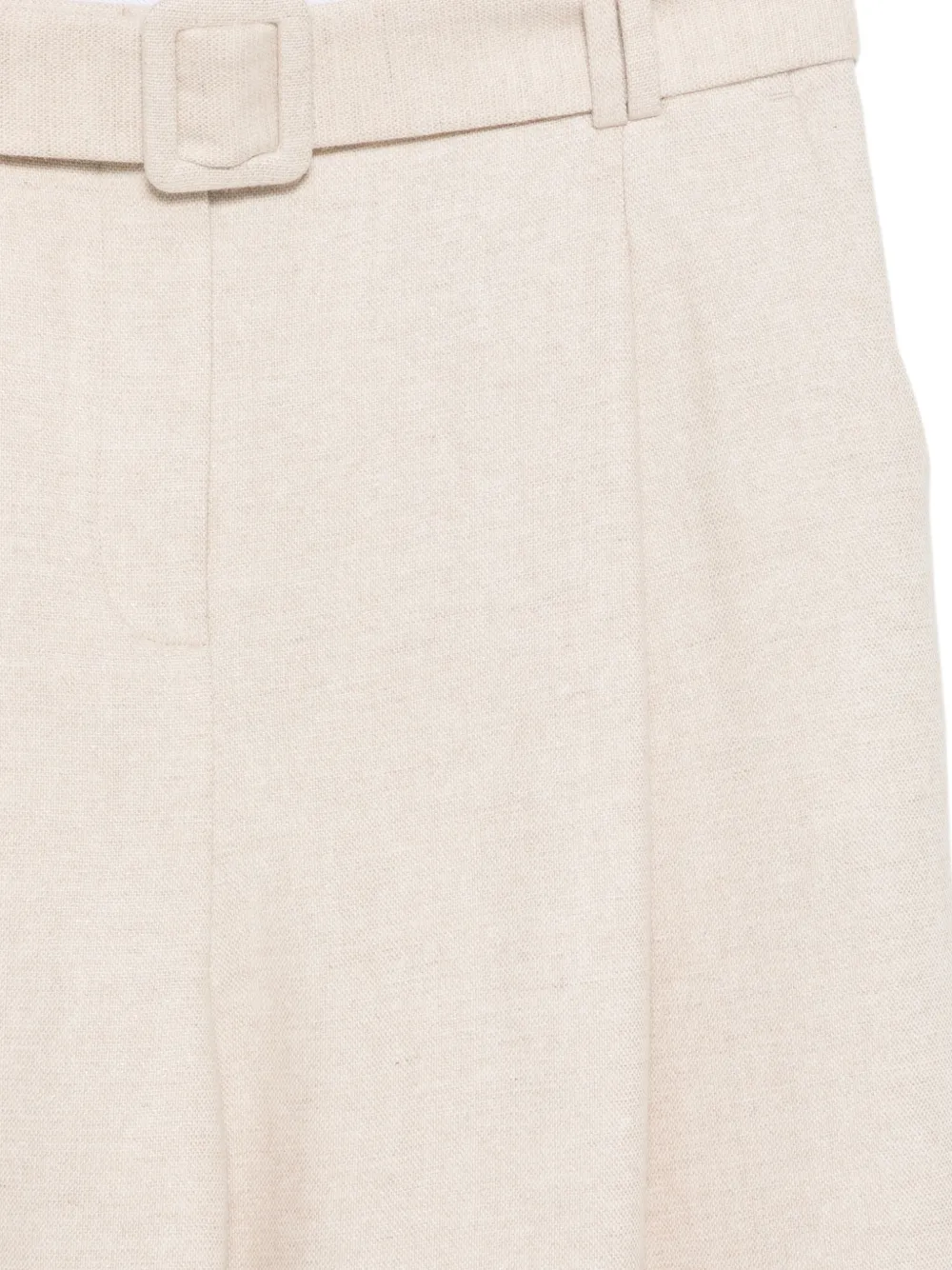 Eleventy Plooibroek met ceintuur Beige