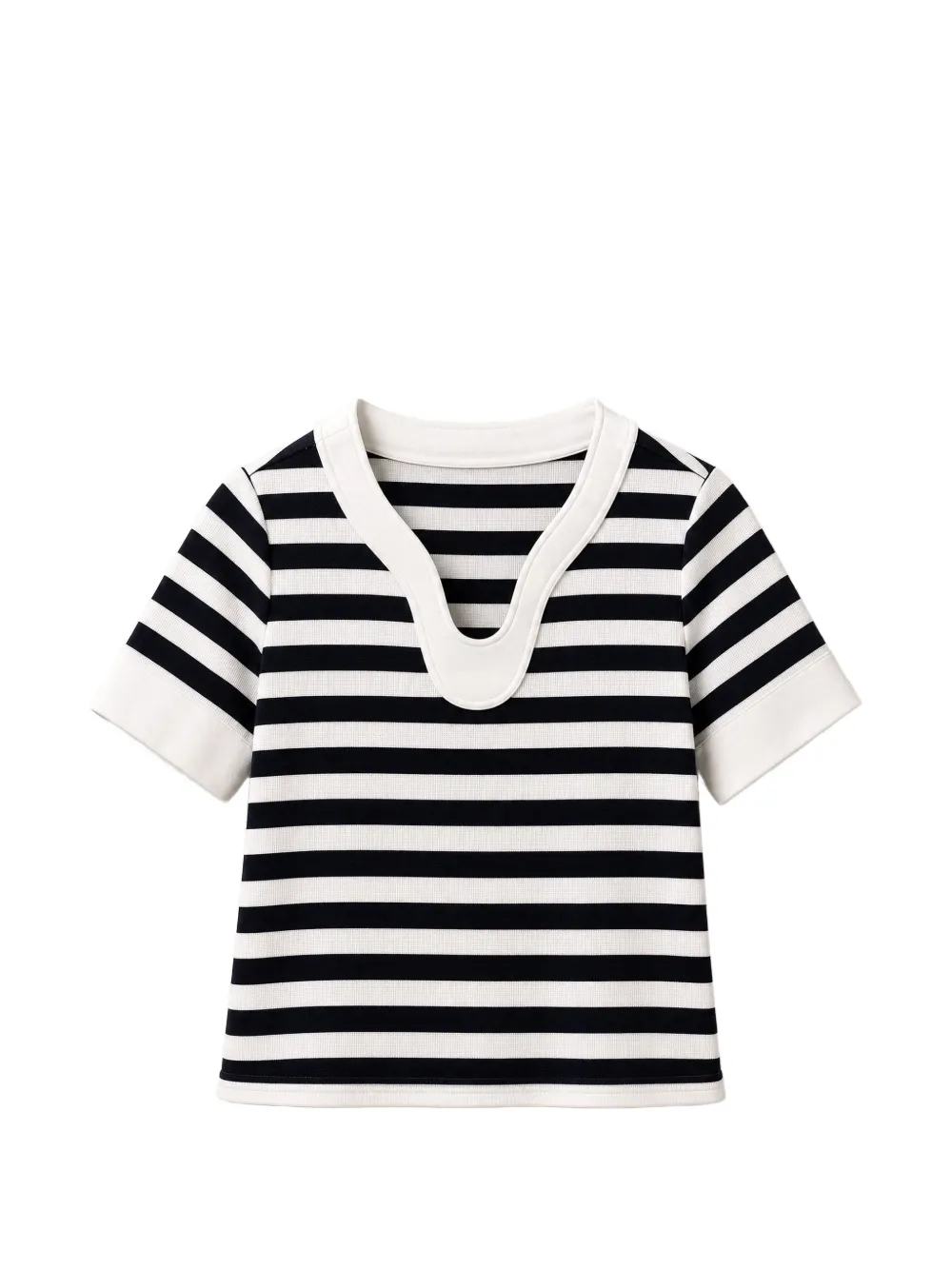 Edward Achour Paris Gestreept T-shirt Zwart