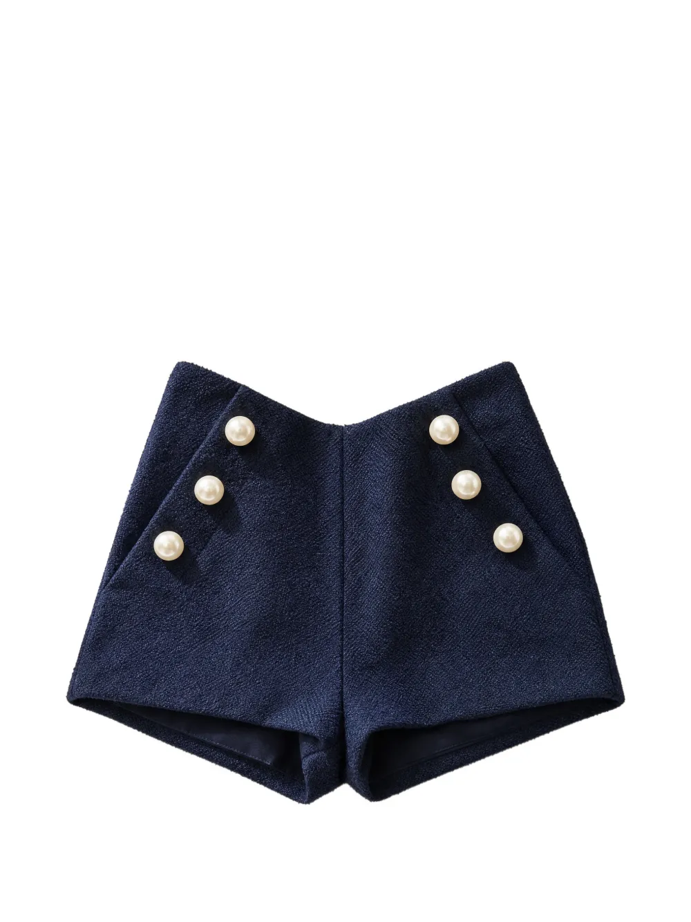 Edward Achour Paris Shorts in tweed con decorazione - Blu