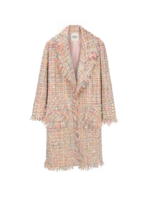Edward Achour Paris frayed-edge tweed coat