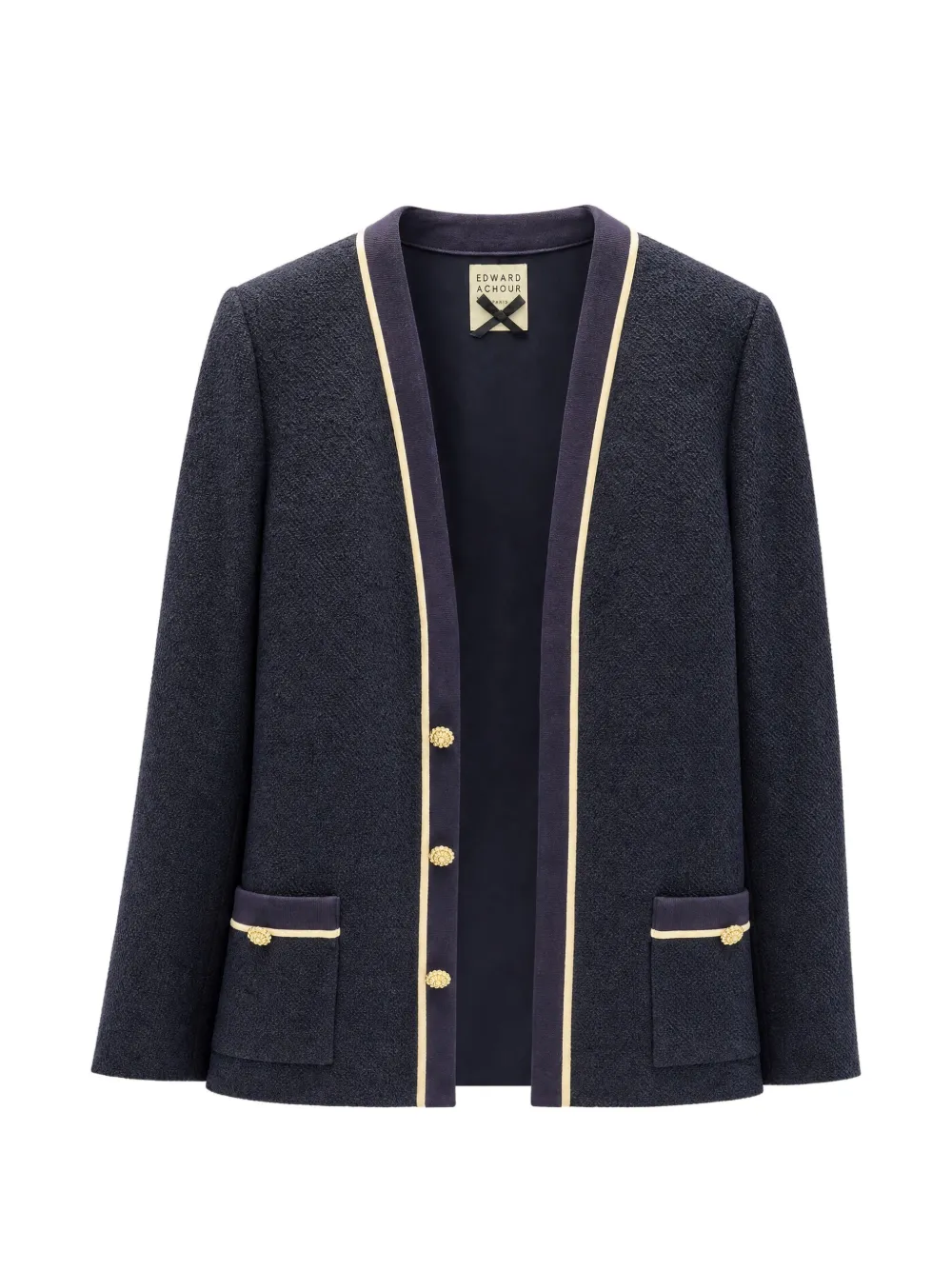 Edward Achour Paris contrast-trim bouclé jacket