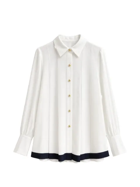Edward Achour Paris contrast-trim pleated shirt