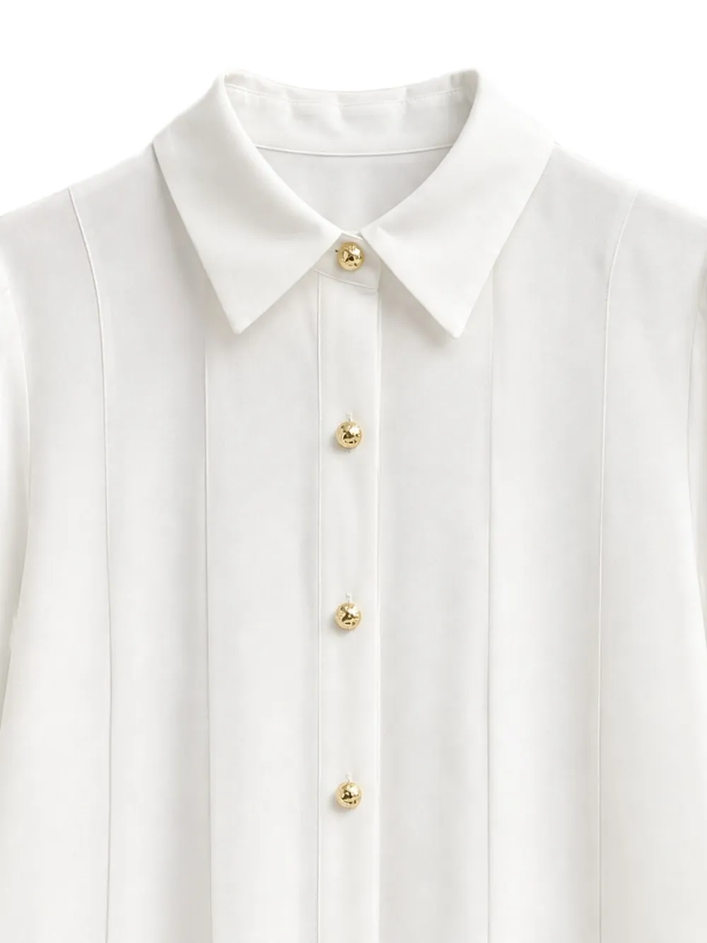 Edward Achour Paris Geplooide blouse met contrasterende afwerking Wit