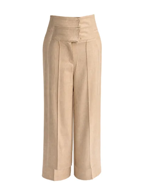 Edward Achour Paris pressed-crease tailored trousers