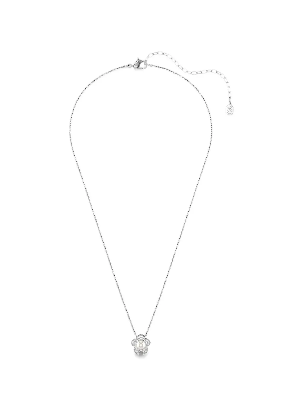 Swarovski x Ariana Grande crystal-embellished floral necklace - Argento