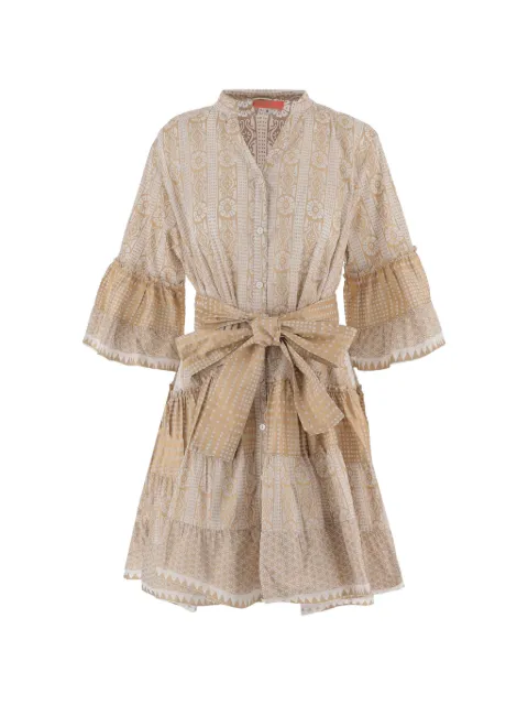 PEP'S geometric-pattern ruffled dress