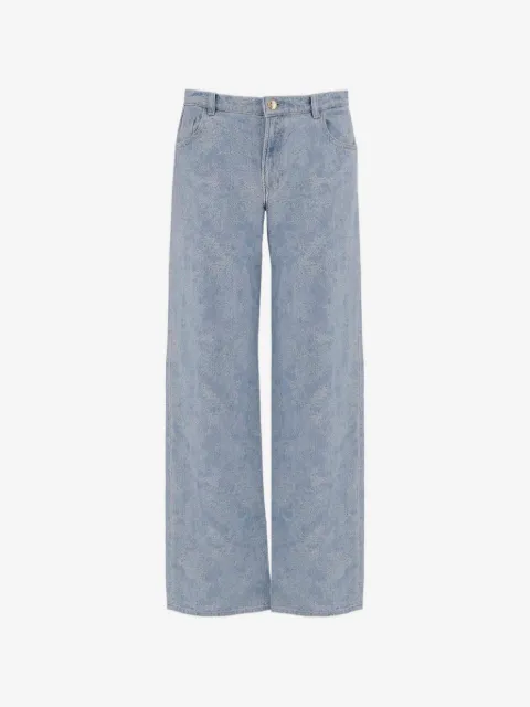 Just Cavalli acid-wash wide-leg jeans