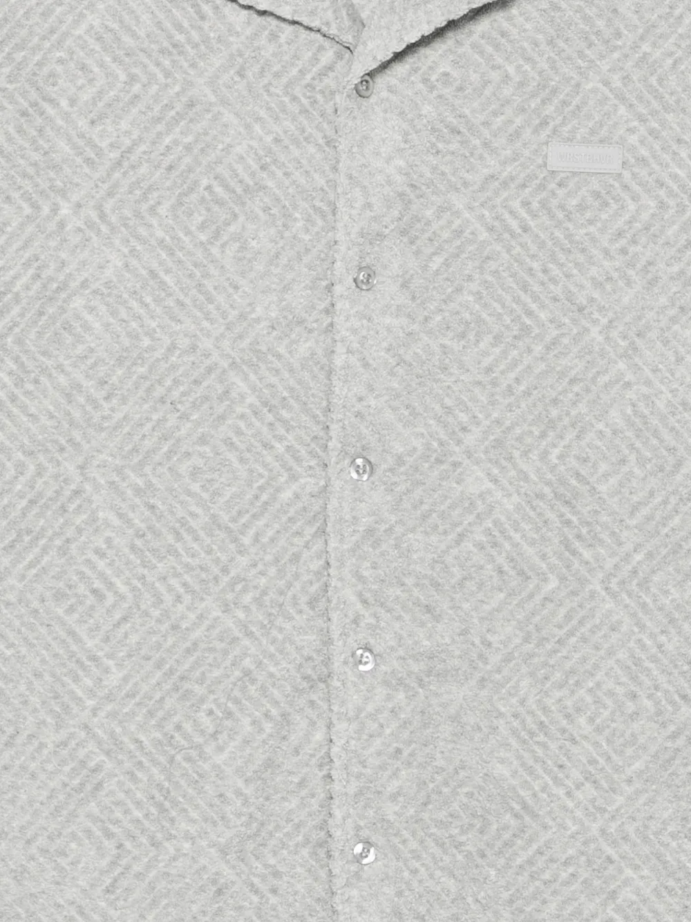 WRSTBHVR Fred shirt met geometrisch patroon en campkraag Grijs