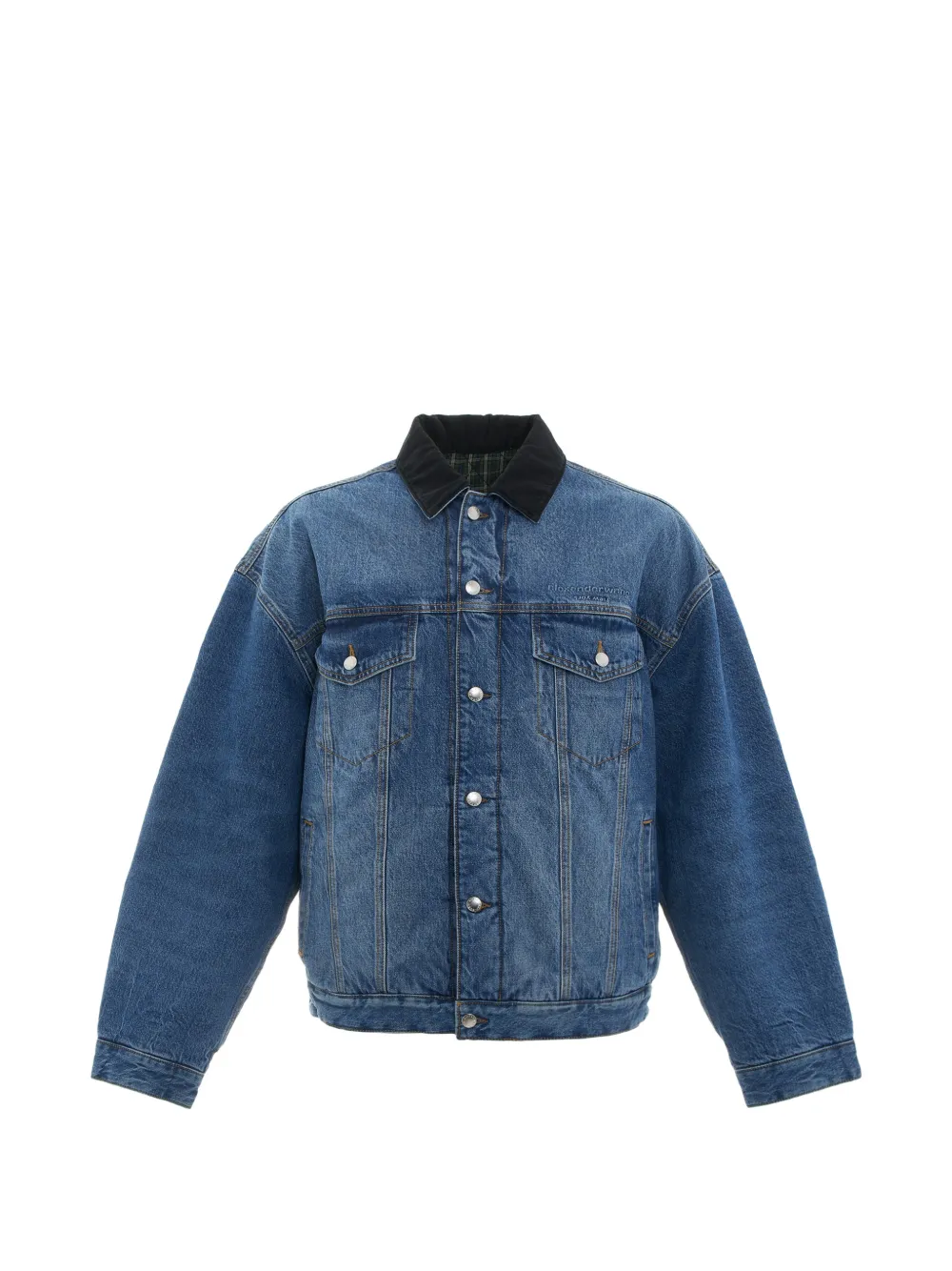 Alexander Wang contrast-collar denim jacket - Blu