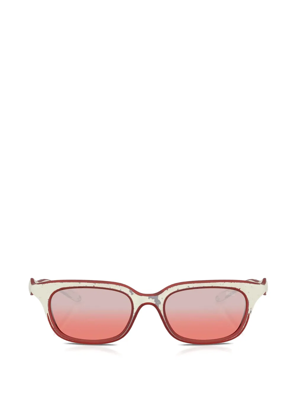 Diesel distressed-effect rectangle-frame sunglasses - Nude
