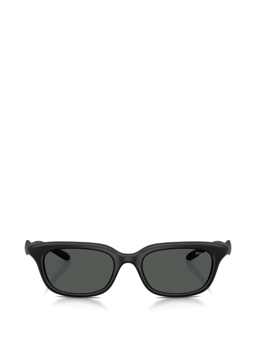 Diesel logo-plaque rectangle-frame sunglasses - Schwarz