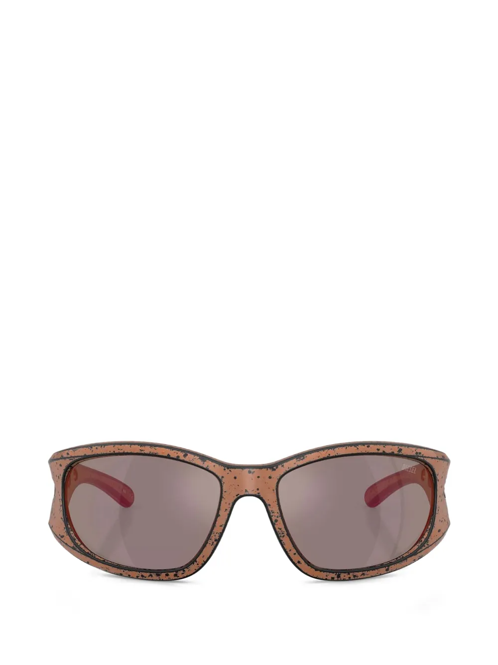Diesel cut-out rectangle-frame sunglasses - Arancione