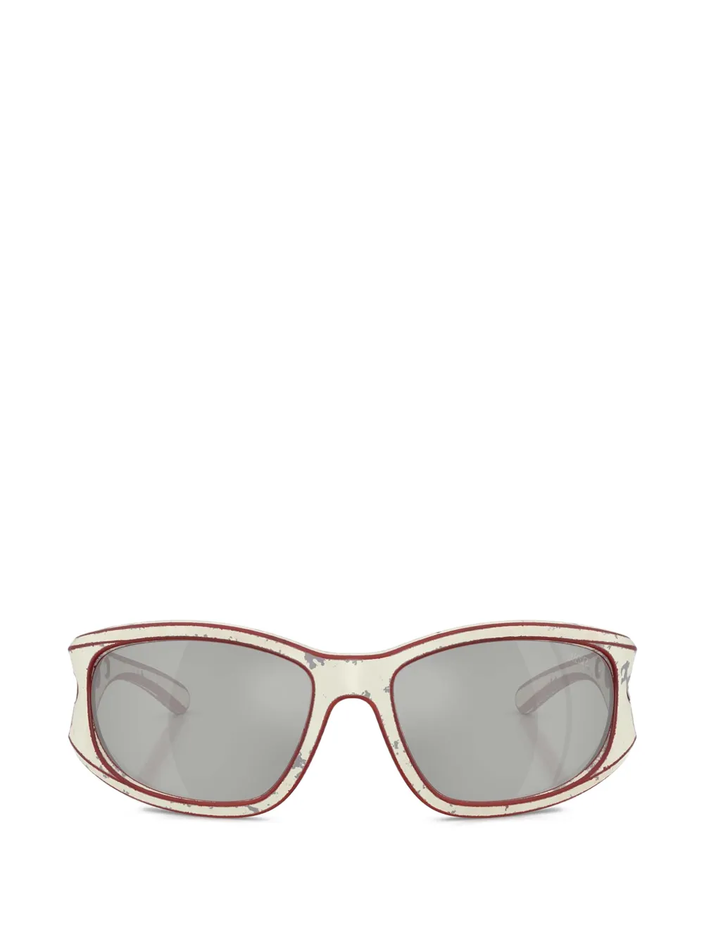 Diesel distressed-effect geometric-frame sunglasses - Nude