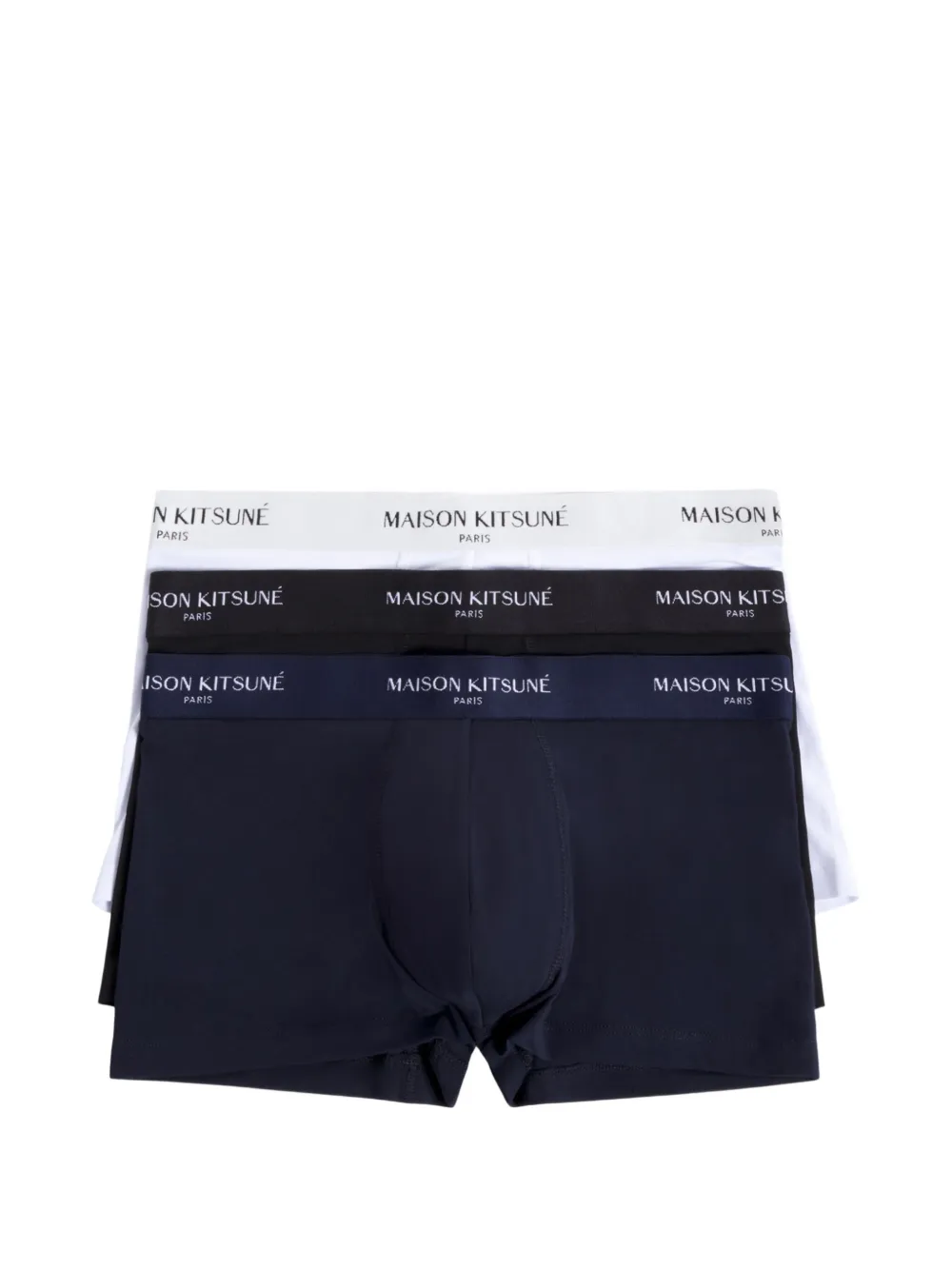 Maison Kitsuné logo-waistband boxer pack - Blu