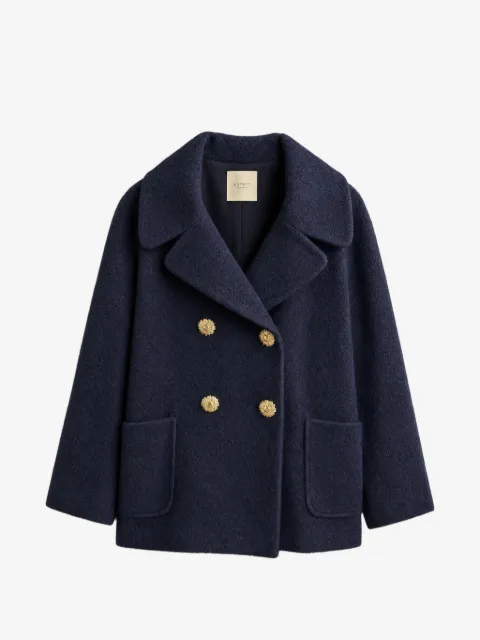 Edward Achour Paris double-breasted bouclé coat 