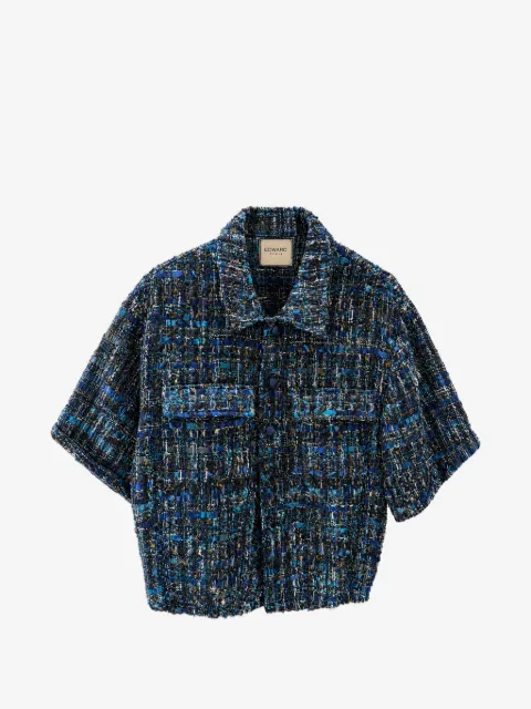 Edward Achour Paris chamarra de tweed manga corta