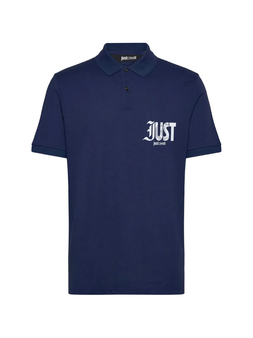 Just Cavalli logo-print cotton polo shirt - Blau