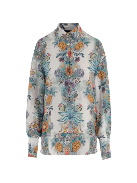 Just Cavalli botanical-print long-sleeve shirt