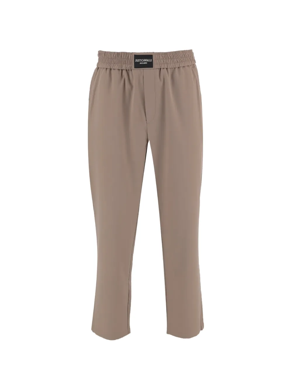 Just Cavalli logo-patch straight-leg trousers - Nude