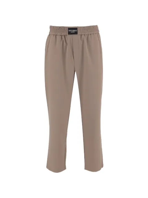 Just Cavalli logo-patch straight-leg trousers