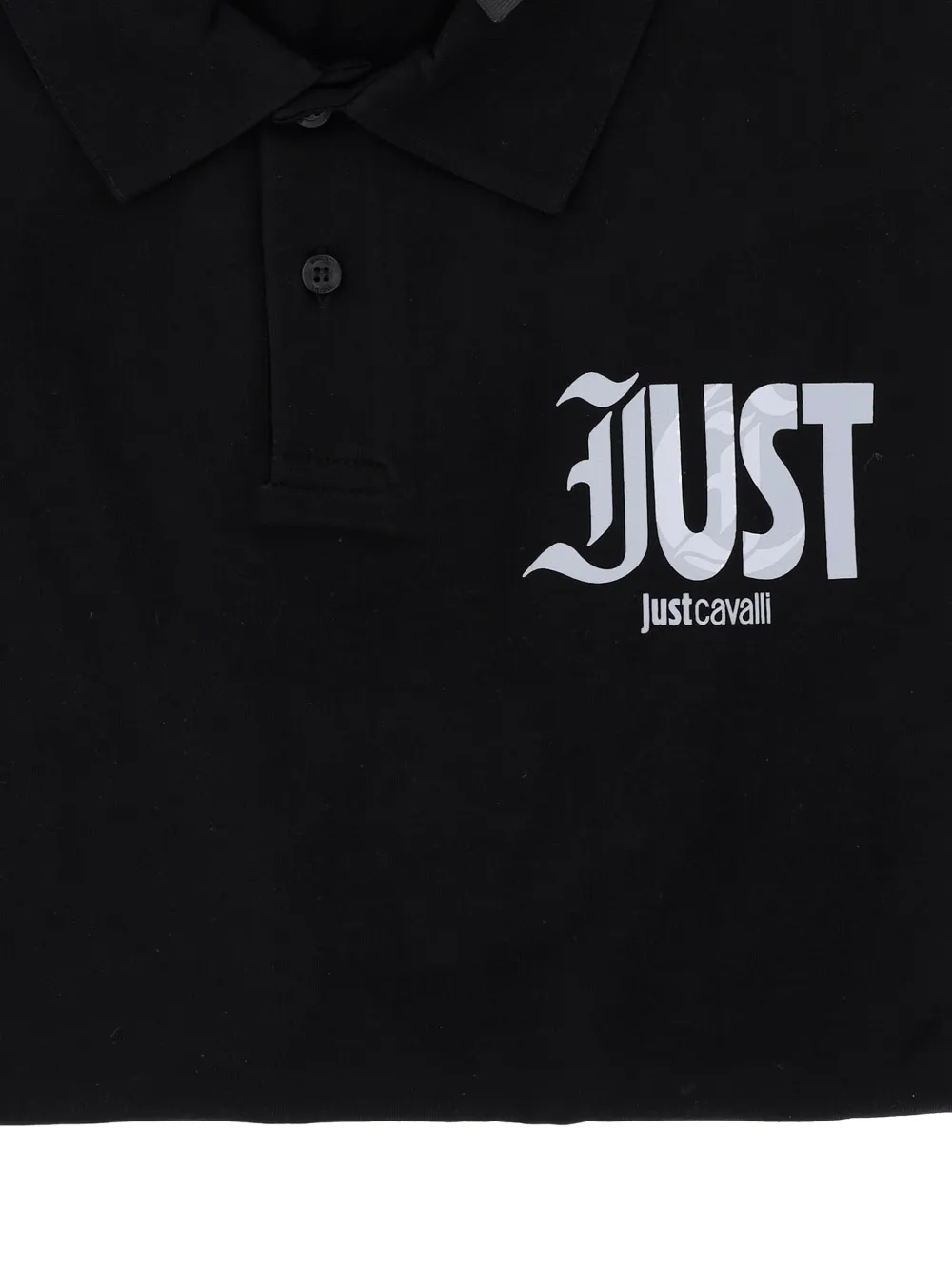 Just Cavalli Katoenen poloshirt met logoprint Zwart