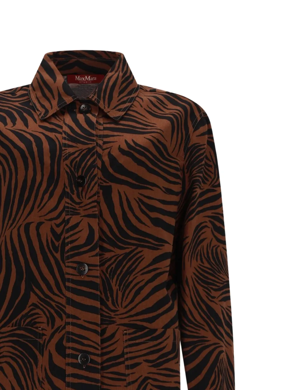 Max Mara Overhemd met zebraprint Bruin